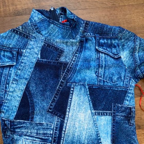 🆕 Soft Denim Print Jumpsuit - Picture 3 of 14